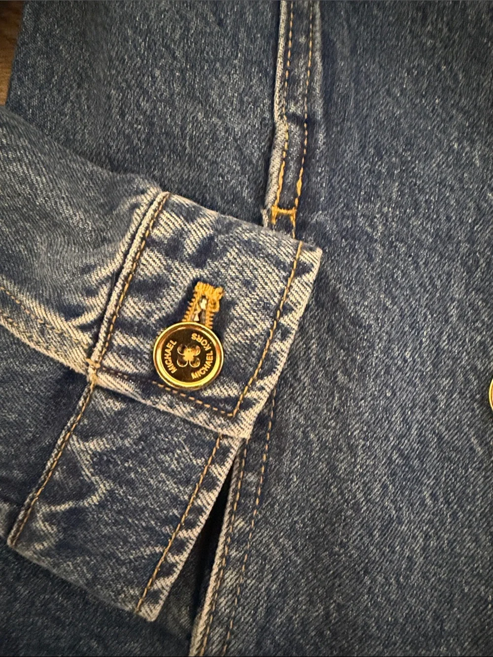 Michael Kors Double-Breasted Denim Jacket - Blue